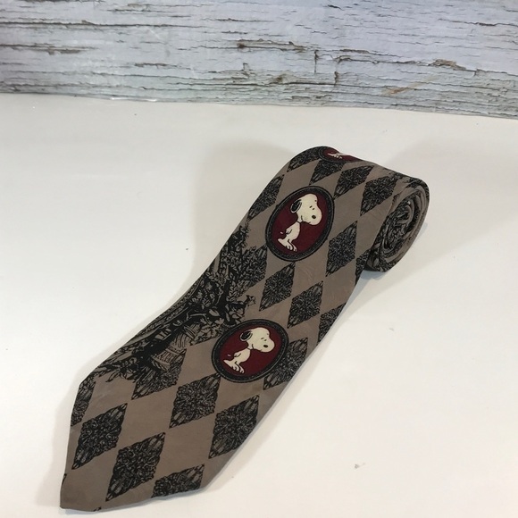 PEANUTS Snoopy Novelty Grey Tie - Picture 1 of 6